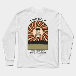 Disc Golf The Perfect Disc-traction | Disc Golf Vintage Retro Arch Mountains Long Sleeve T-Shirt